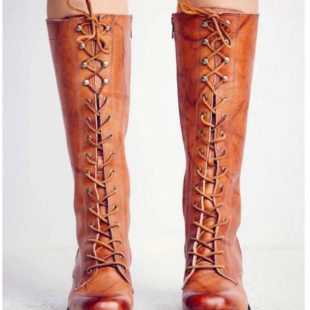 FRYE Campus Lug Lace Leather Knee-High Boots - Picture 13 of 16